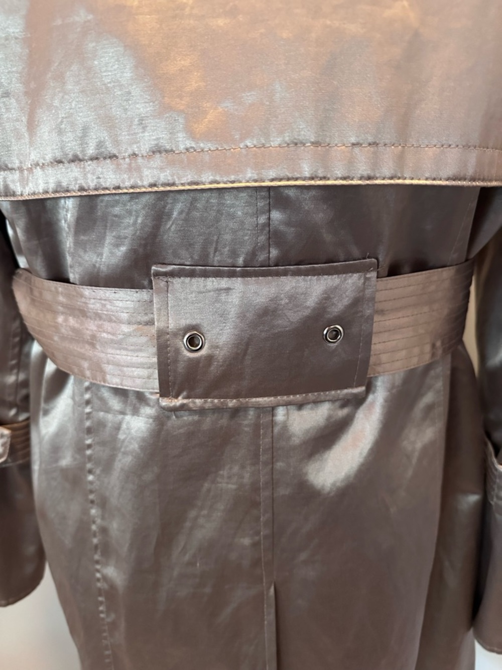 Metallic Gold Trench Coat with Belt - Picture 8 of 14
